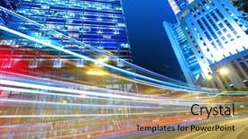  Presentation with traffic - Slides enhanced with asia city - traffic through downtown background and a  colored foreground