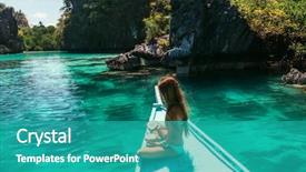  Presentation with coconut water - Presentation design consisting of asia el nido palawan philippines background and a teal colored foreground