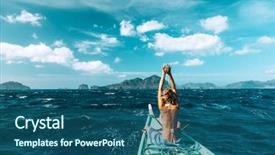  Presentation with relaxing - Presentation theme consisting of asia el nido palawan philippines background and a ocean colored foreground