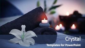  Presentation with spa - Beautiful PPT theme featuring asia health - beautiful spa composition on blurred backdrop and a ocean colored foreground