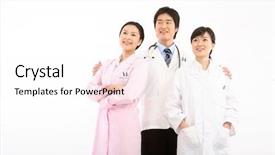  Presentation with teamwork nurse doctor - Colorful PPT layouts enhanced with asia health - beautiful young doctor and nurse backdrop and a white colored foreground