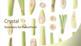  Presentation with asia - PPT theme featuring asia health - fresh green lemongrass slices isolated background and a cream colored foreground