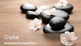  Presentation with stones - Cool new presentation theme with asia health - heap of spa hot stones backdrop and a coral colored foreground