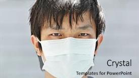  Presentation with mask - Audience pleasing PPT layouts consisting of asia health - man wear mask backdrop and a  colored foreground