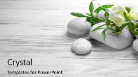  Presentation with asia - Amazing theme having asia health - spa stones with flowers backdrop and a light gray colored foreground