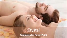  Presentation with young happy couple - PPT layouts consisting of asia health - young happy couple relaxing background and a coral colored foreground