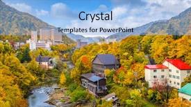  Presentation with hokkaido - Slides having asia hotel - jozankei hokkaido japan inns background and a light blue colored foreground