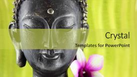  Presentation with buddha - Slides with buddha statue background and a yellow colored foreground