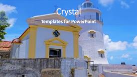  Presentation with lighthouse - Theme enhanced with asia macao - guia lighthouse fortress and chapel background and a teal colored foreground