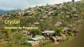  Presentation with refugee - Presentation theme with asia mania - burmese refugee camp near mae background and a tawny brown colored foreground