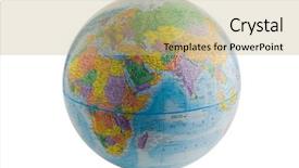  Presentation with asia - Cool new PPT theme with asia map - isolated globe on white background backdrop and a coral colored foreground