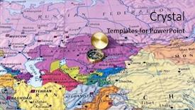  Presentation with compass map - Colorful presentation enhanced with asia map and compass - travel backdrop and a lemonade colored foreground