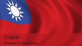  Presentation with taiwan flag - Colorful presentation theme enhanced with asia pacific - flag of taiwan waving backdrop and a crimson colored foreground