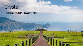  Presentation with tokyo - PPT layouts with asia pacific - hachijojima tokyo japan island landscape background and a light blue colored foreground