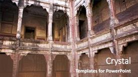  Presentation with arches - Slides with asia pacific - internal courtyard and gallery background and a violet colored foreground