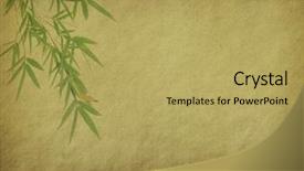  Presentation with bamboo paper - Slide set with asia pacific - silhouette of branches background and a yellow colored foreground