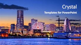  Presentation with cityscape - Audience pleasing presentation theme consisting of asia pacific - yokohama japan cityscape backdrop and a teal colored foreground