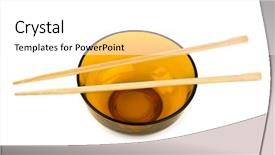  Presentation with chopsticks and food - Slide set consisting of asia restaurant - bowl and chopsticks isolated background and a white colored foreground