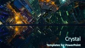  Presentation with city night - PPT layouts having asia trade - skyscrapers with illumination in shanghai background and a wine colored foreground