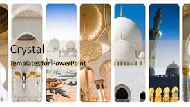  Presentation with abu dhabi united arab emirates - Beautiful presentation theme featuring asia travel - collage mosque sheikh zayed backdrop and a soft green colored foreground