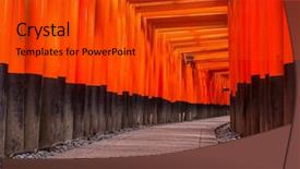  Presentation with travel japan - Beautiful slide deck featuring asia travel - thousands of torii gates backdrop and a red colored foreground