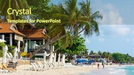  Presentation with resort - Cool new PPT layouts with asia travel - tropical resort panorama in koh backdrop and a  colored foreground