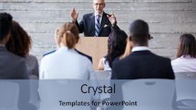  Presentation with global conference world - Beautiful theme featuring asian american audience - senior businessman addressing delegates backdrop and a light blue colored foreground