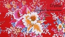  Presentation with element - Presentation featuring asian art - flower seamless pattern element background and a  colored foreground