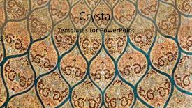  Presentation with carpet - PPT theme featuring asian art - fragment of carpet with floral background and a coral colored foreground