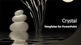  Presentation with balanced stones - Slides enhanced with asian art - zen abstract of grey stones background and a black colored foreground