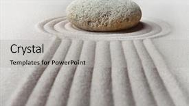  Presentation with art lines - Audience pleasing slides consisting of asian art - zen garden with raked sand backdrop and a light gray colored foreground