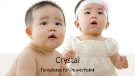  Presentation with mother baby asian breastfeeding - Slide set featuring asian baby boy and baby background and a coral colored foreground