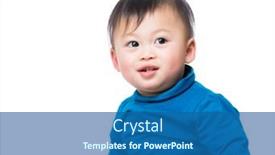  Presentation with baby smile - Presentation theme featuring asian-baby-boy-smile background and a ocean colored foreground