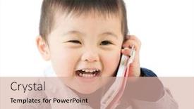  Presentation with talk - Beautiful slide set featuring asian-baby-boy-talk backdrop and a coral colored foreground