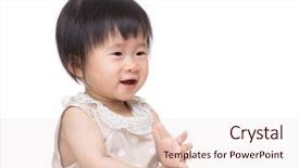  Presentation with baby girl welcome - Amazing presentation design having asian baby girl clapping hand backdrop and a  colored foreground