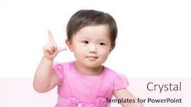  Presentation with baby girl - Cool new slide set with asian-baby-girl-finger-show backdrop and a lemonade colored foreground