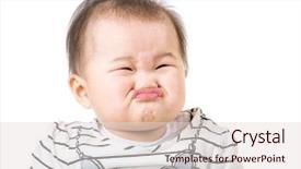  Presentation with baby girl - PPT theme consisting of jhinga masala inb bowl background and a tawny brown colored foreground.