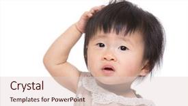  Presentation with baby girl announcement - Audience pleasing slide deck consisting of asian baby girl scratch head backdrop and a lemonade colored foreground