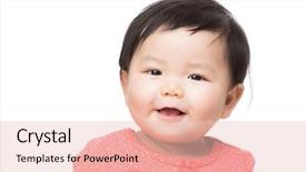  Presentation with baby smile - Audience pleasing PPT theme consisting of asian baby girl smile backdrop and a lemonade colored foreground