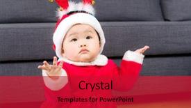  Presentation with baby christmas - Amazing presentation theme having asian baby girl with christmas backdrop and a crimson colored foreground
