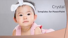  Presentation with baby girl - Slide deck consisting of asian baby girl background and a light gray colored foreground