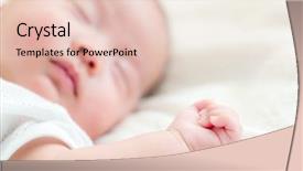  Presentation with baby sleep - Beautiful presentation design featuring asian baby sleep backdrop and a lemonade colored foreground