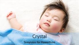  Presentation with christmas baby jesus sleeping - Audience pleasing PPT layouts consisting of asian baby sleeping backdrop and a light blue colored foreground