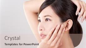  Presentation with studio - Colorful theme enhanced with asian beauty closeup portrait in studio backdrop and a lemonade colored foreground