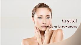  Presentation with indian woman face beauty - Cool new presentation theme with asian beauty face closeup portrait backdrop and a lemonade colored foreground