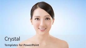  Presentation with indian woman face beauty - Audience pleasing presentation theme consisting of asian beauty face closeup portrait backdrop and a  colored foreground