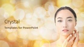  Presentation with indian woman face beauty - Audience pleasing presentation theme consisting of asian beauty face closeup portrait backdrop and a  colored foreground