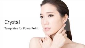  Presentation with indian woman face beauty - Colorful theme enhanced with asian beauty face closeup portrait backdrop and a sky blue colored foreground