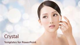  Presentation with indian woman face beauty - Cool new presentation theme with asian beauty face closeup portrait backdrop and a lemonade colored foreground