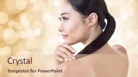  Presentation with beauty makeup - Cool new slides with asian beauty face concept of glamour makeup healthcare etc backdrop and a lemonade colored foreground